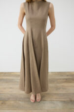 Clara 100% Linen Sleeveless Fitted Dress - Image 2