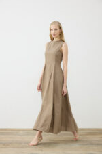 Clara 100% Linen Sleeveless Fitted Dress