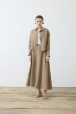 Natural 100% Linen Cropped Shirt