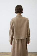 Natural 100% Linen Cropped Shirt - Image 5