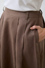 Natural 100% Linen Pleated Skirt - Image 2