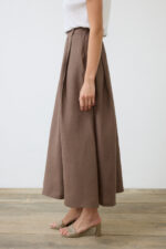 Natural 100% Linen Pleated Skirt - Image 4
