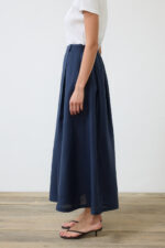 Natural 100% Linen Pleated Skirt - Image 8