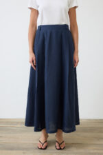 Natural 100% Linen Pleated Skirt - Image 7