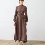 Prime Washed Silk Buttoned Belt Dress