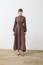 Prime Washed Silk Buttoned Belt Dress