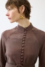 Prime Washed Silk Buttoned Belt Dress - Image 2